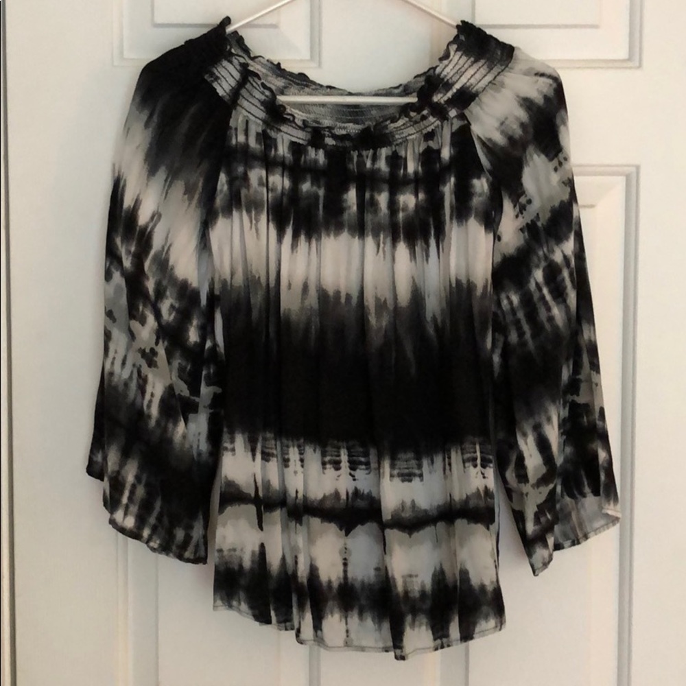 Off the shoulder tie dye shirt